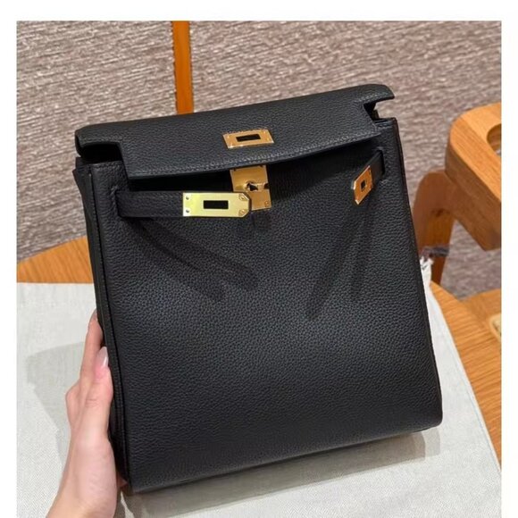Premium Togo Leather Backpack  | Chic 22cm Travel Backpack main image 9
